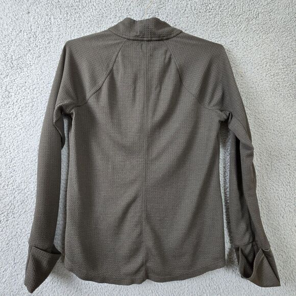 Prana Wensley 1/2 Zip Pullover Waffle Knit Sweatshirt Brown Women's Medium - Picture 2 of 9